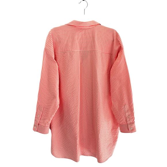 Frank & Eileen Mackenzie Button-Up Italian Oxford Neon Stripe Shirt One Size OS - Picture 11 of 15